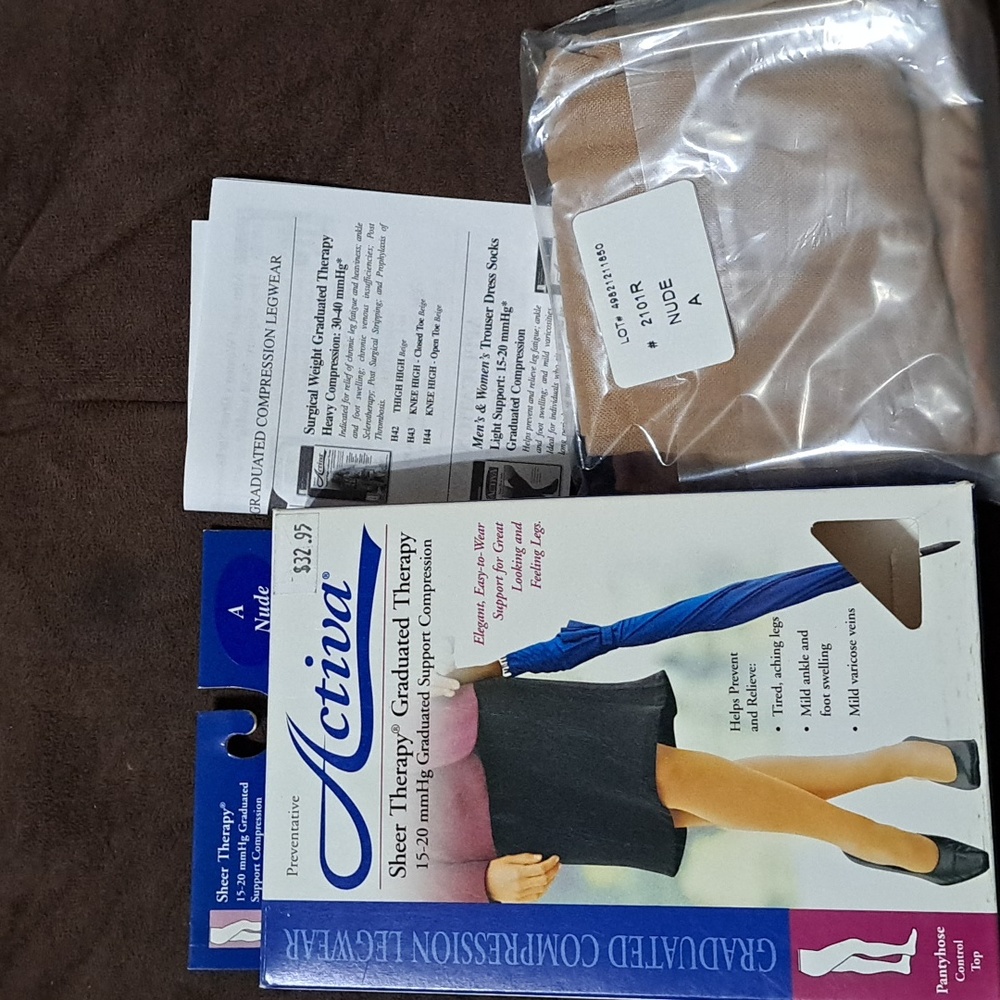 Pantyhose,Control Top Sheer Therapy Compression Stockings 15-20mmHg